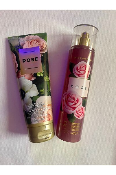 Natural Bath and Body مجموعة رذاذ العطر الفاخر بالورد وكريم الجسم