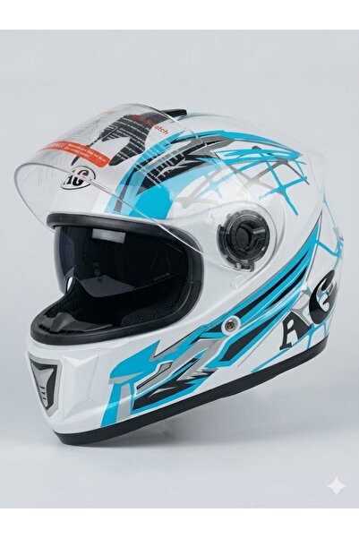 AG Full-Face Motorcycle/Scooter Helmet with Sun Visor