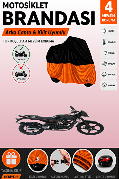 Cemku Double Black Top - Orange Bottom, Rear Bag Compatible Kuba Faswind 200R...