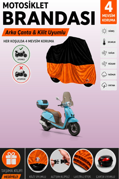 Cemku Double Black Top - Orange Bottom, Rear Bag Compatible Rks Ltr 125 Motor...
