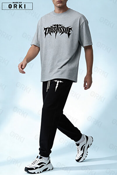 EFFRENATU Unisex Oversize Trust Issue Printed T-Shirt Jogger Sweatpants Set –...