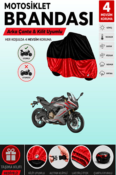 Cemku Double Black Top - Red Bottom, Rear Bag Compatible Rks Srk250 Rr Motorc...