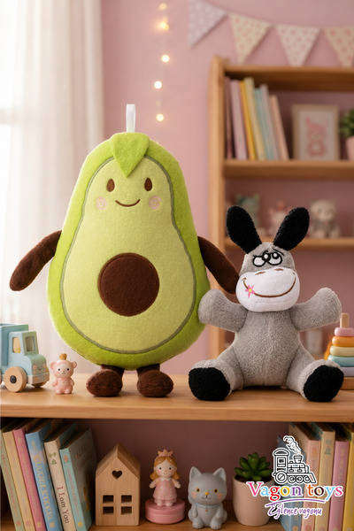 vagontoys Avokado ve Sevimli Eşek Peluş Oyuncak İkili Set Uyku Arkadaşı – 35 ...