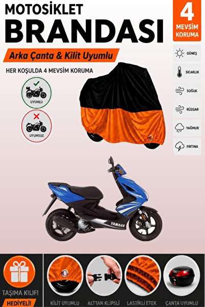 Cemku Double الجزء العلوي أسود - الجزء السفلي برتقالي، غطاء دراجة نارية ياماه...
