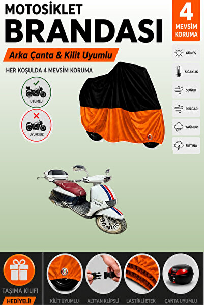 Cemku Double Black Top - Orange Bottom, Rear Bag Compatible King Motor Yb-150...