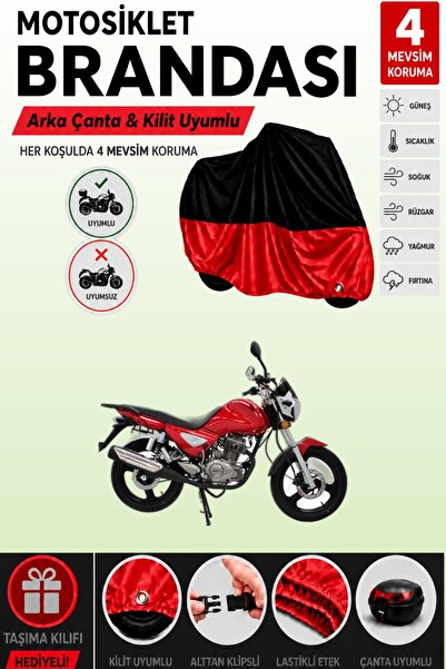 Cemku Double Black Top - Red Bottom, Rear Bag Compatible Mondial 150 Mcx Road...