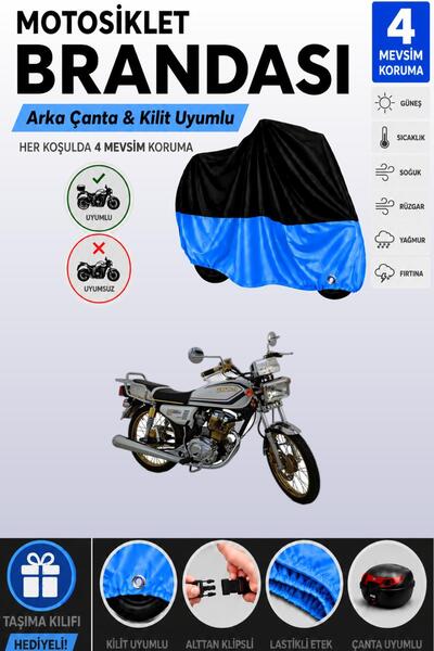 Cemku Double Black Top - Blue Bottom, Rear Bag Compatible Kuba Cheetah 150R G...