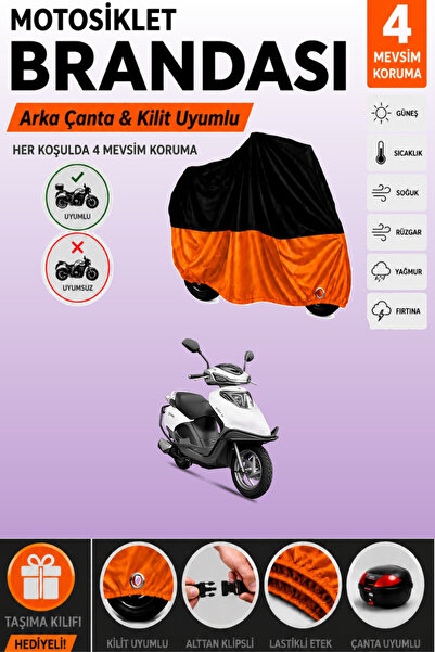 Cemku Double Black Top - Orange Bottom, Rear Bag Compatible Yuki Active 50 Mo...