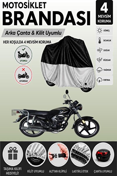 Cemku Double Black Top - Gray Bottom, Rear Bag Compatible King Motor Kr-125-7...