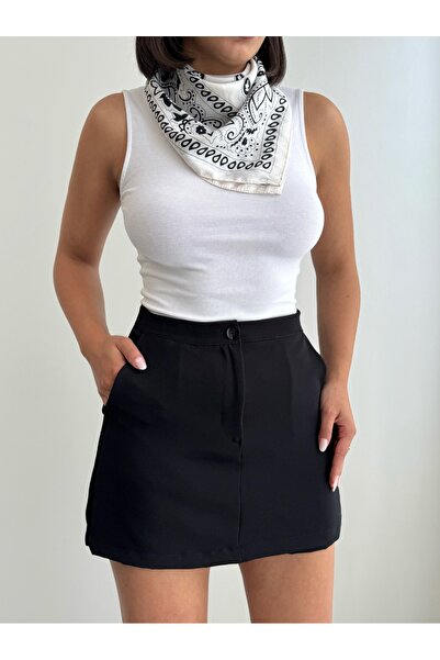CrepTekstil Crep Women's Mini Skirt with Shorts on the Back Black