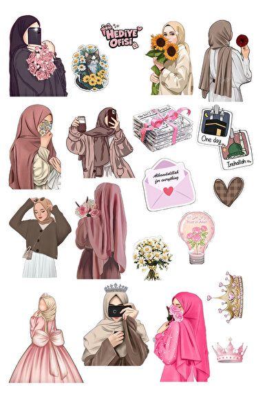 hediyeofisi 4 lista islamskih motivacionih naljepnica, naljepnice za hidžab, ...