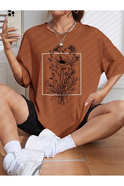 valeriae Tricou cu mânecă scurtă, croială lejeră, premium, cu imprimeu special