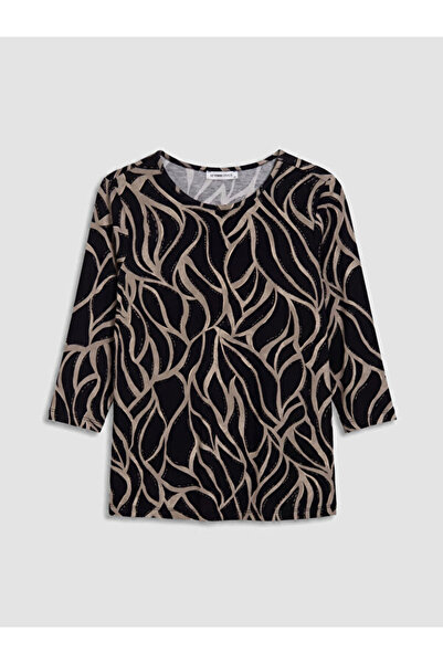 LC Waikiki Rmz Gi̇yi̇m Farkiyla Zero Roba Collar Embroidered Women's T-Shirt