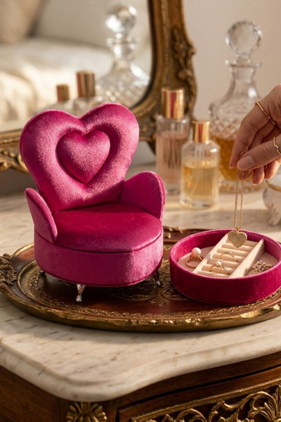 shop Pink Glittery Sofa Design Jewelry Box Dowry Gift Jewelry Organizer