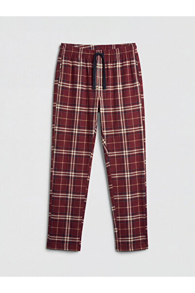 LC Waikiki Burgundy standard fit plaid men's pajama bottoms from güli̇s store