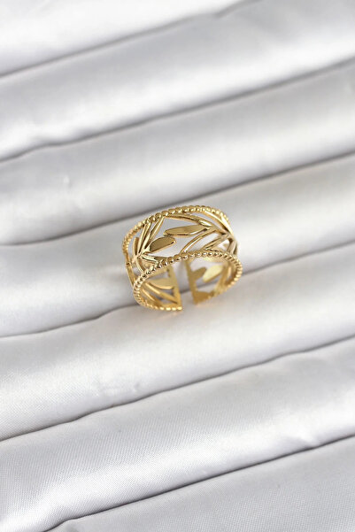 Marsilyan Nvdn- İetaks ™   316L Steel Gold Color Spike Model Women's Ring Ieg...