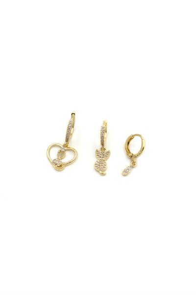 atastore2017 3-Piece Hoop Earrings - Gold