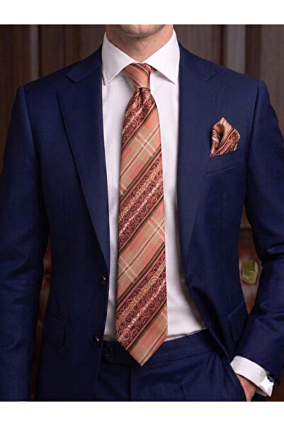 Gutiero Classic Tie with Pink Patterned Handkerchief