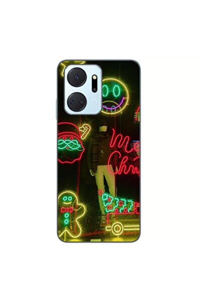 OEM Husa compatibila cu Honor X7a Silicon Gel Tpu Model Craciun Vitrina Neon ...