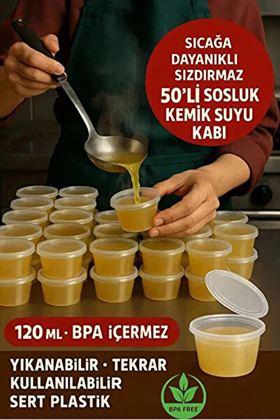 Northern Star 50 Adet Sızdırmaz 120 ml Mini Saklama Kabı Sosluk Buzluk Kabı, ...