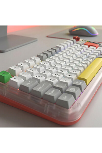 Rampage Reflect 75 Sessiz Ekranlı Şarjlı Kablosuz Bluetooth+2.4Ghz RGB Q Membrane Klavye Oyuncu Klavyesi