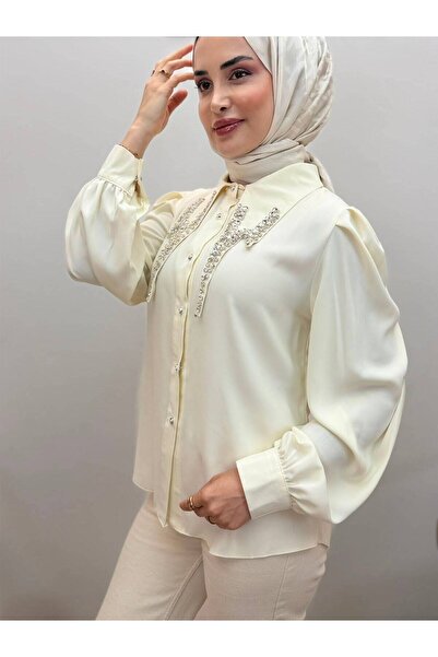 JOOQSTORE Stylish Shirt with Stone Collar