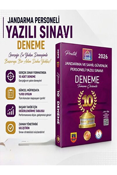 Liyakat Yayınları JSPS PRATİK - JANDARMA PERSONELİ YAZILI SINAVI PRATİK 10 DE...