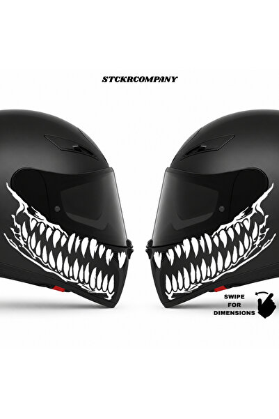 Genel Markalar Tooth Diş Kask Stickerı | Motor Sticker | Kask Yanı Sticker | Ruroc Kask Diş Stickerı