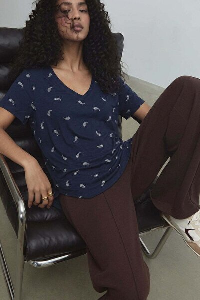 COTENCONCEPT V-Neck Basic Viscose Blend T-Shirt