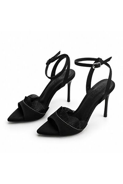 PATRON SHOES حذاء نسائي بكعب رفيع وحزام للكاحل، مزين بالأحجار، أنيق للسهرات و...