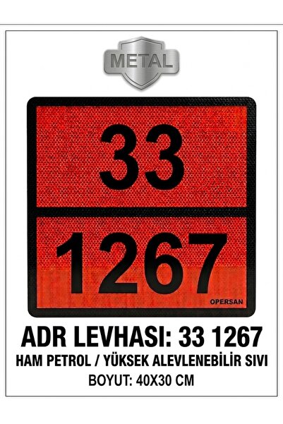 opersan لافتة المواد الخطرة ADR 33 1267 (النفط/منتجات النفط) عاكسة منشورية وم...