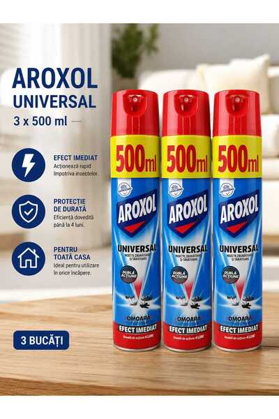 Aroxol Universal Insecticide Spray 500ml Set of 3 🦟⚡ Long-Lasting Protection...