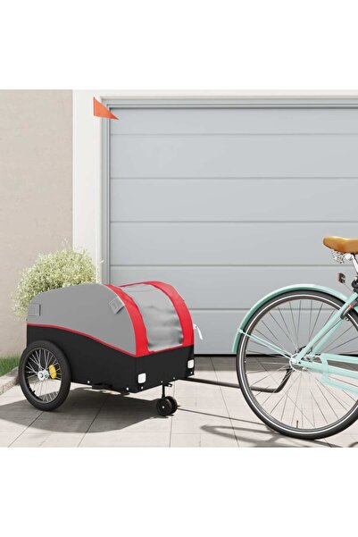 vidaxl Bicycle trailer, black and red, 45 kg, iron