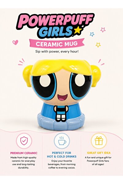 Powerpuff Girls 3D Ceramic Mug – Cute Cartoon Coffee Cup for Tea, Milk & Hot ...