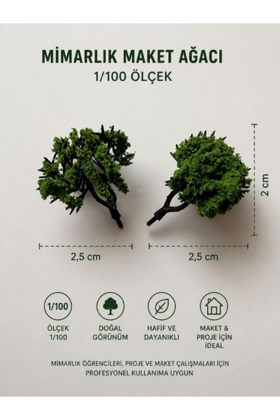 Artdesign Dekoratif Doğal Görünümlü Ağaç 1/100 Teraryum & Sukulent & Maket & ...