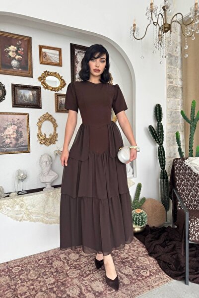 Caddebostan Moda فستان نسائي أنيق بتفاصيل كورسيه على الظهر، فستان ميدي برباط ...