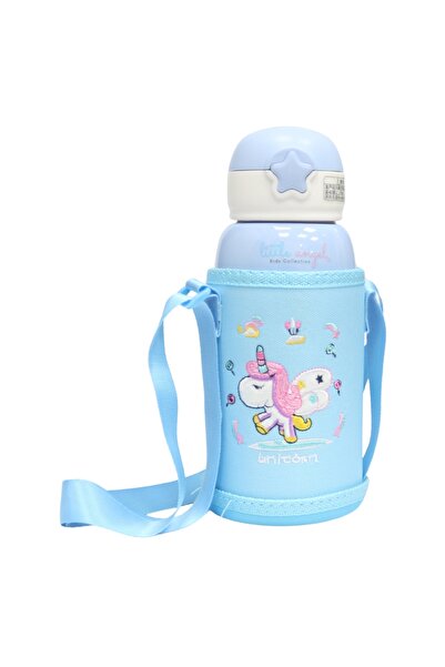 LITTLE ANGEL زجاجة ماء للأطفال 2 في 1 معزولة مع غطاء وشفاطة 580 مل - متعددة ا...