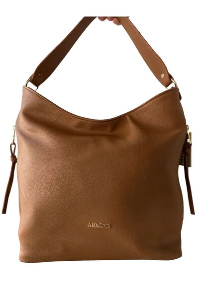 Armine Stylish Modern Lace-Up Shoulder Bag Convenient Tan Women's Bag