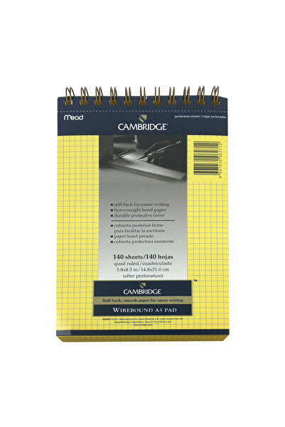 Mead A5 140 Yaprak Kareli Defter - Sarı