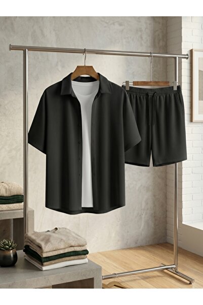 KVİNS Unisex Lycra Brumcuk Fabric Set | Relax Fit Shirt&Shorts | Anti-Wrinkle...