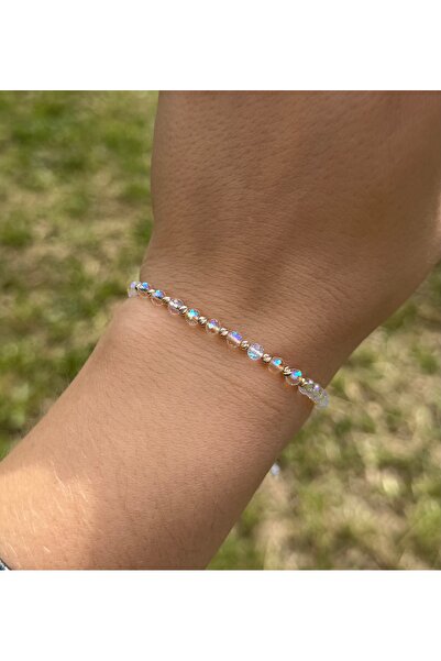 BASTORE Bracelet with 10 14k gold balls and crystals