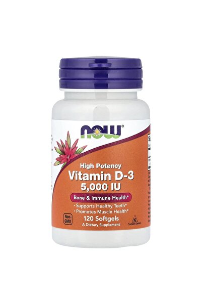 Now Foods Vitamin D-3, High , 5,000 IU, 120 Softgels