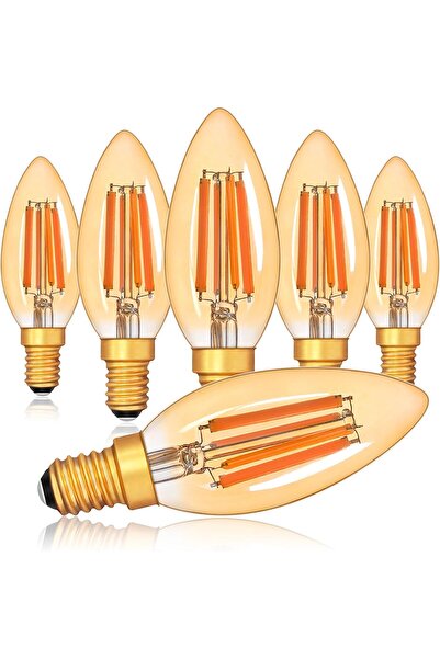 Century Light E14 LED Dimmable Edison Vintage Light Bulb, C35 E14 Candle Lamp...