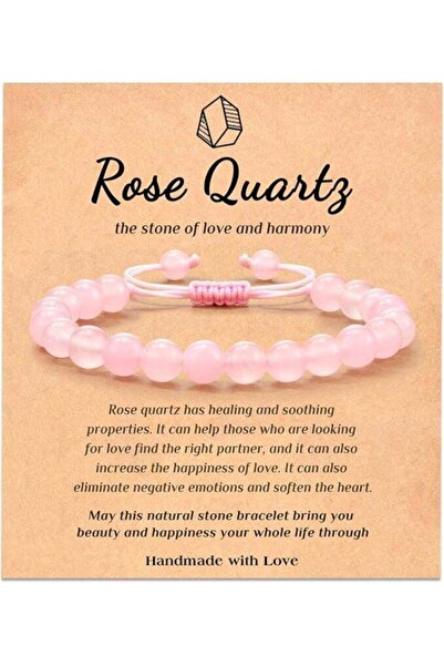 Mirfa Natural Rose Quartz Crystal 8mm Stones Bracelet