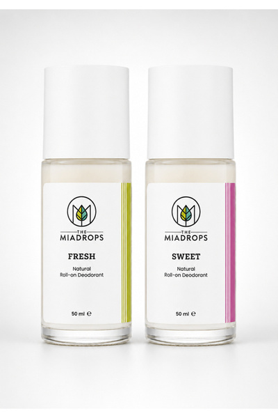 The Miadrops Fresh & Sweet Doğal Roll-On Deodorant İkili Set 50 ml x2 | Alümi...