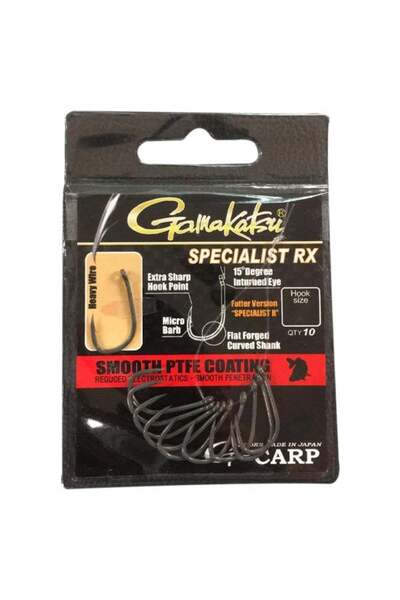 Gamakatsu Olta İğnesi G-Carp RX Gri No6 Sazan Balıkçılık Tekli İğne 10 Adet