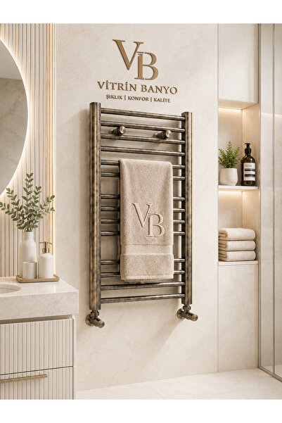 vb vitrinbanyo Dekoratif Havlupan Radyatör Banyo Isıtıcısı – Antik Siyah Krom...