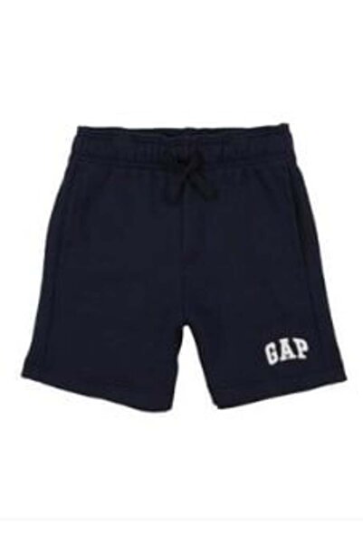 GAP Kids Gap Lacivert Erkek Çocuk Logo Baskılı Fransız Havlu Kumaş Şort 4-16 ...
