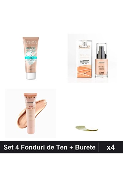 Eveline Set 4 Fonduri de Ten CCC Magical TLM Ruby Rose, SPF 10, + Burete Makeup