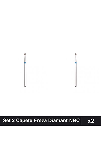 NAİLS Set 2 Capete Freză Diamant NBC 2,3mm Bilută Albastră, Manichiură Profes...
